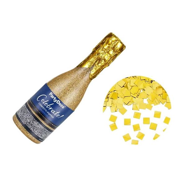 Picture of Cañón de Confeti Botella de Champán Dorada 20cm