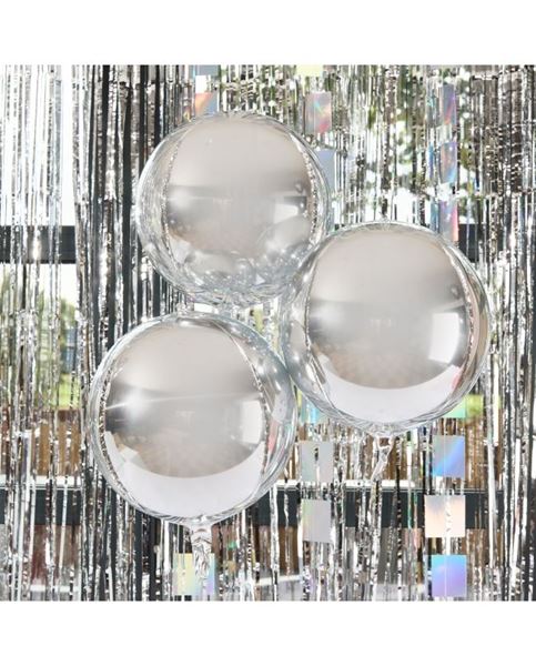 Picture of Globo Plata Esférico Orbz 38cm (3uds)