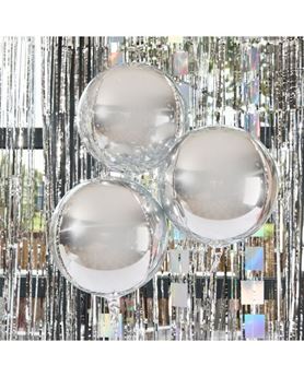 Picture of Globos Plata Esférico Orbz 38cm (3 unidades)