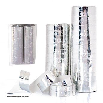 Imagen de Rollos Serpentina Estrellas Plata Metalizadas (36)