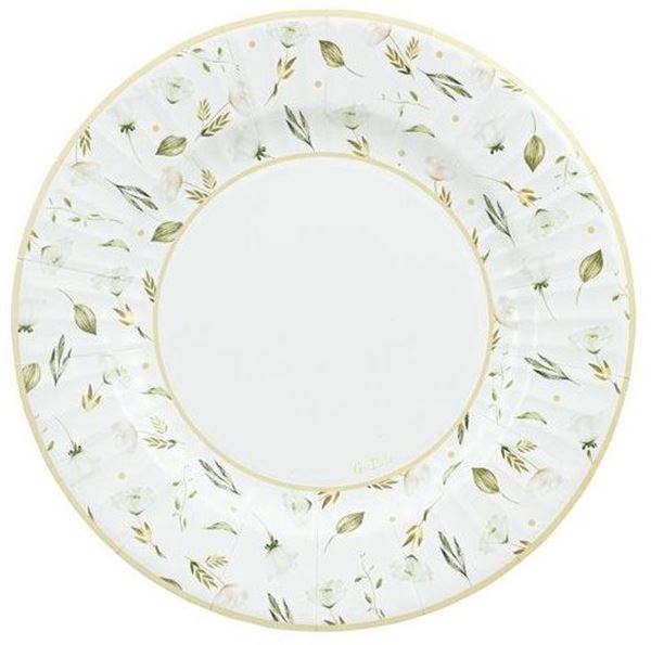 Imagen de Platos Danza de las Flores cartón 27cm (8 unidades)