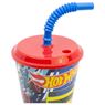 Imagen de Vaso con Pajita Hot Wheels Blue Fire 430ml (1 unidad)