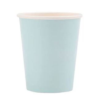 Imagen de Vasos Azul Pastel cartón 250ml (8 unidades)