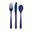 Imagen de Cubiertos Azul Marino Plástico Reutilizables (6x3)