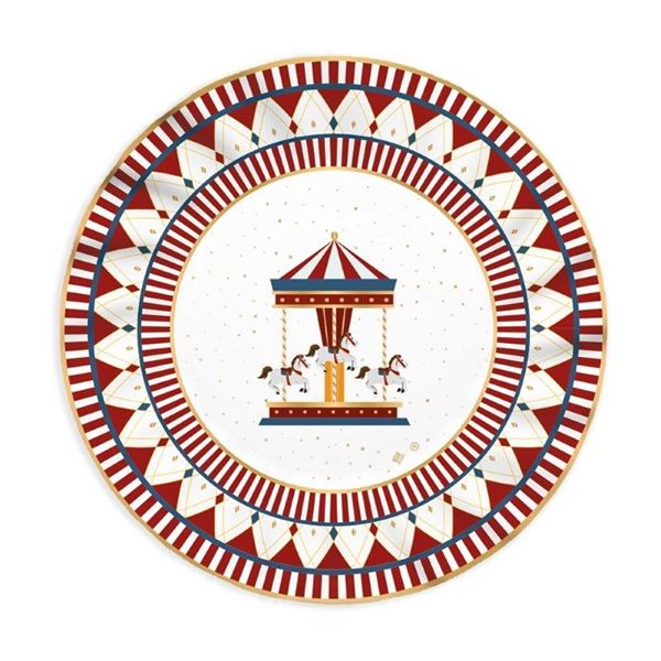 Imagen de Platos de Cartón 25cm Christmas Carousel (Pack 6 unidades)