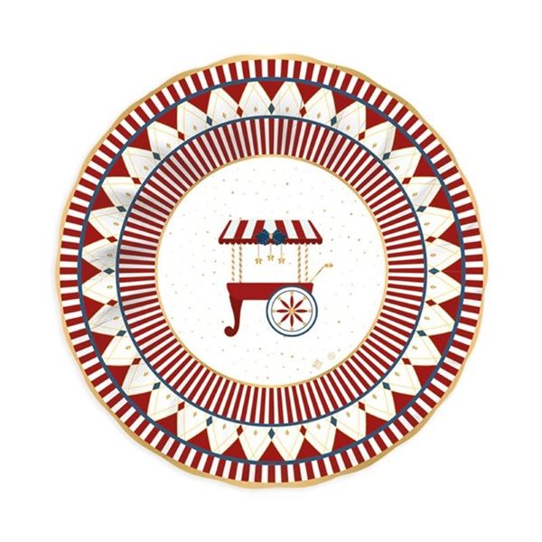 Picture of Platos hondos de Cartón 24 cm Christmas Carousel (Pack 6 uds.)