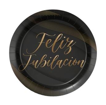 Imagens de Platos Feliz Jubilación cartón 18cm (8 uds)