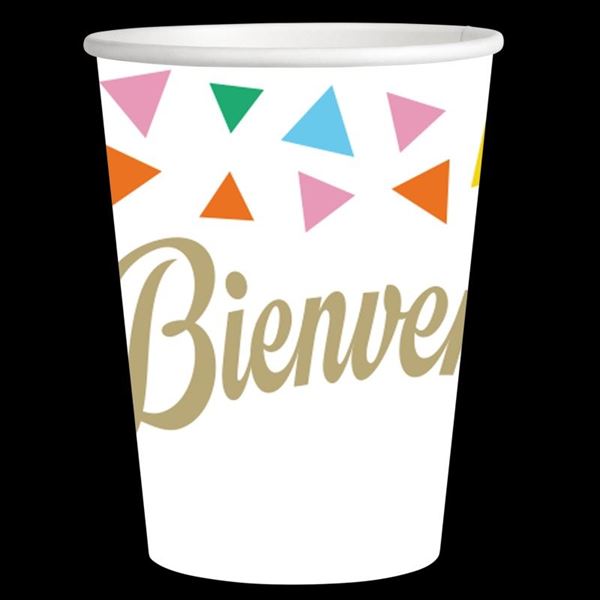 Imagen de Vasos de Cartón Bienvenid@ 250ml (8 unidades)