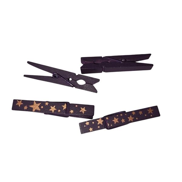 Picture of Pinzas Mini Moradas Estrellas (4 unidades)
