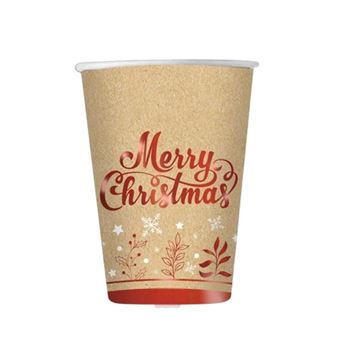 Imagens de Vasos Cartón Kraft Merry Christmas 250ml (6 unidades)