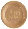 Imagen de Platos Happy Birthday Kraft Dorado cartón 22,5cm (10 unidades)