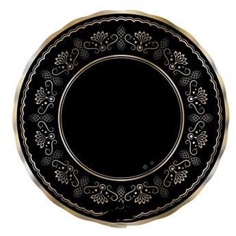Imagens de Platos Royal Black Gold cartón 30cm (6 uds)