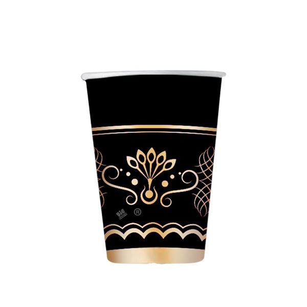 Imagen de Vasos Royal Black Gold 250ml (6 unidades)
