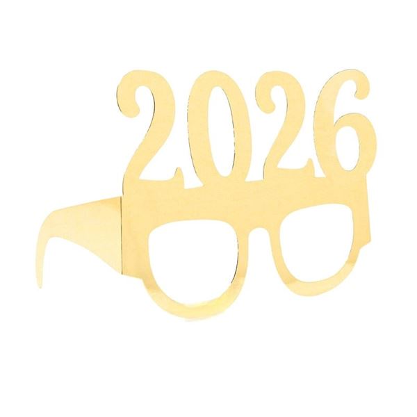Imagens de Gafas Año Nuevo 2026 cartón Doradas (6 uds)