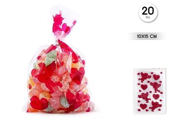 Imagens de Bolsas Chuches Corazones Transparente 15cm x 10cm (20uds)