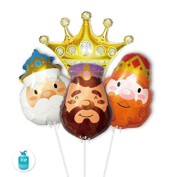 Imagen de Globos Reyes Magos con Corona Foil