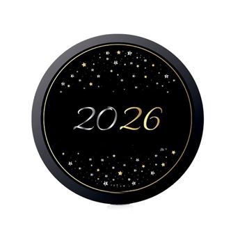 Imagens de Platos Happy New Year Stars 2026 cartón 18cm (6 unidades)