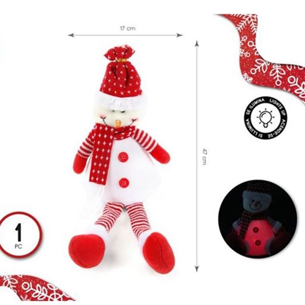 Picture of Muñeco de Nieve Sentado con Luz Navideño 47cm x 17cm