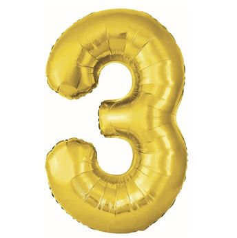 Picture of Globo Número 3 Dorado Metálico 86cm
