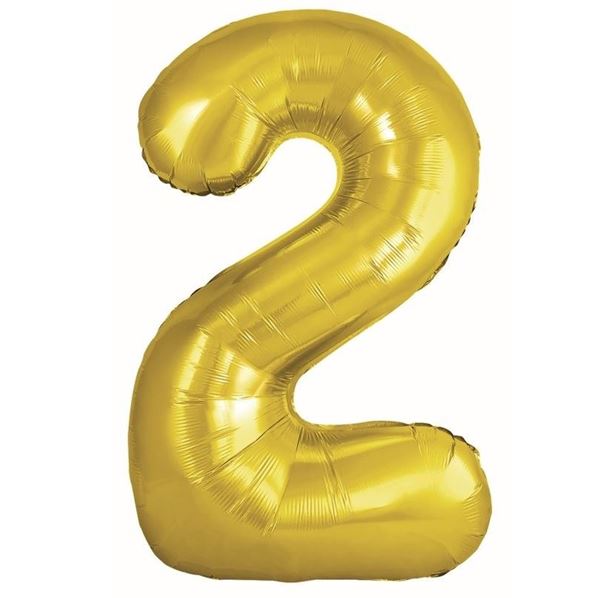 Picture of Globo Número 2 Dorado Metálico 86cm