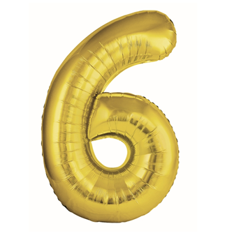 Picture of Globo Número 6 Dorado Metálico 86cm