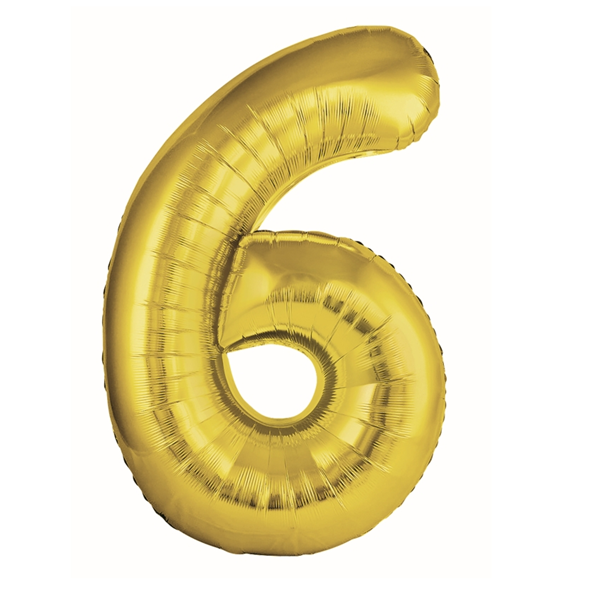 Picture of Globo Número 6 Dorado Metálico 86cm
