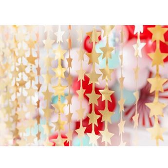 Imagens de Cortina Decorativa Estrellas Doradas (245cm x 100cm)