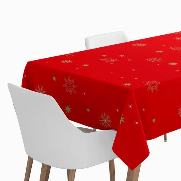 Imagens de Mantel Papel Plegado Impermeable Navidad Rojo Estrellas (120cm x 180cm)