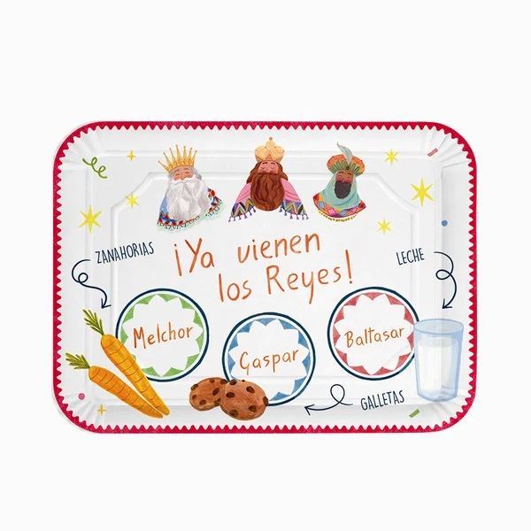 Picture of Bandejas Rectangulares Cartón Navidad 25 x 34 cm Noche de Reyes Magos (2 uds)