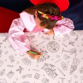 Imagens de Mantel Papel Plegado Impermeable 1.20 x 1.80 m Reyes Magos para Colorear 