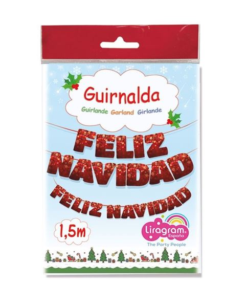 Picture of Guirnalda Letras Feliz Navidad Roja 1,5m