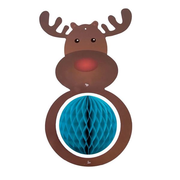 Imagen de Decoración navideña de panal de renos 42cm