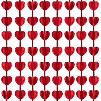 Imagens de Cortina de Fiesta Corazones Roja – 100 x 200 cm