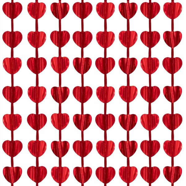 Imagen de Cortina de Fiesta Corazones Roja – 100 x 200 cm