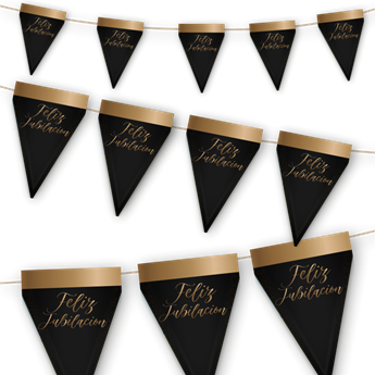 Imagens de Banderín Feliz Jubilación Negro Cartón (3m)