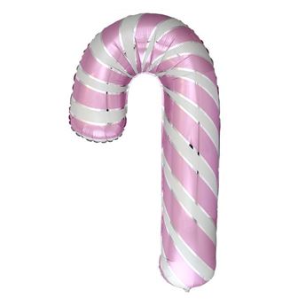 Picture of Globo Bastón Caramelo Rosa y Blanco Foil (98cm)