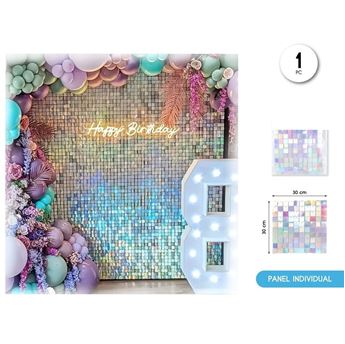 Picture of Paneles de Lentejuelas Iridiscentes Cuadradas 30x30cm (12 unidades)