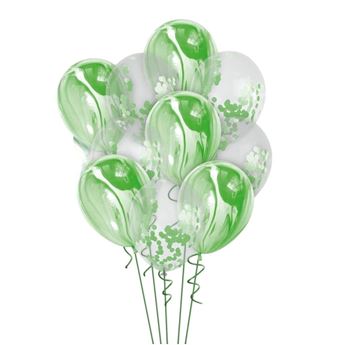 Picture of Bouquet Globos Verdes Mármol Mix (10)