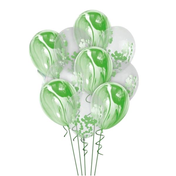 Picture of Bouquet Globos Verdes Mármol Mix (10)
