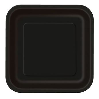 Picture of Platos Negros Cuadrados cartón 23cm (14uds)