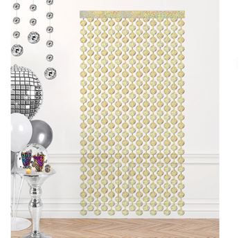 Picture of Cortina Disco Espejo Decorativa Dorada 2m x 1m