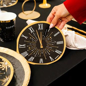 Picture of Servilleta Papel Doble Capa 33 x 33 cm Nochevieja con forma Reloj (20 unidades)
