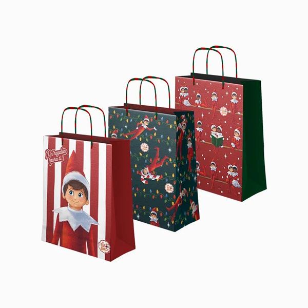 Imagen de Bolsas Regalo Pequeñas Cartón Navidad 18 x 10 x 24 cm Elfo Travieso - Elf on the Shelf (3 unidades)