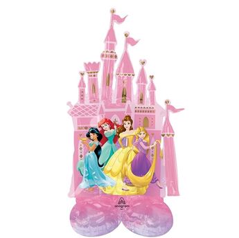 Imagen de Globo Castillo Princesas Disney con Base Aire (134cm x 66cm)