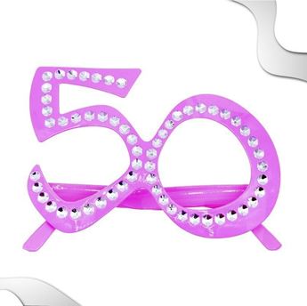 Imagen de Gafas 50 Años con Brillantes Rosa