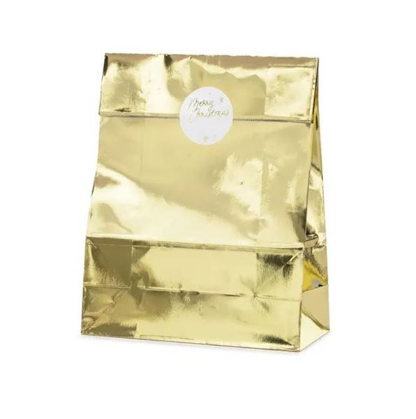 Picture of Bolsas Regalo Doradas Navideñas Papel (3uds)