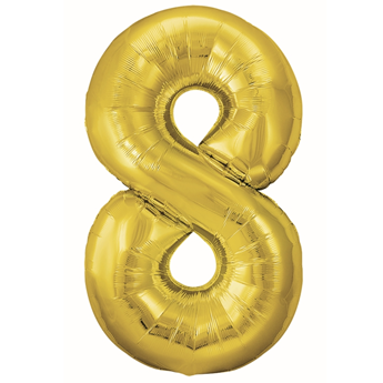 Imagen de Globo Número 8 Dorado Metálico 86cm