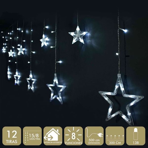 Imagen de Guirnalda Luces Estrella Leds Blancas (300cm)