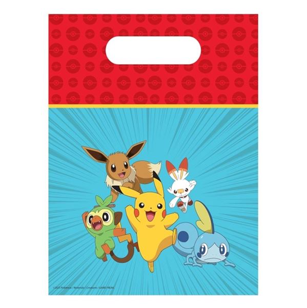 Imagens de Bolsas Chuches Pokémon Cumpleaños plástico (6 uds)