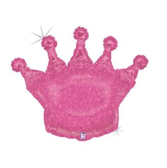 Picture of Globo Forma Corona Holográfica Rosa (75cm x 58cm)
